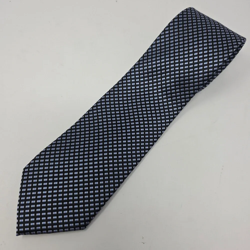 Eagle Necktie Mens Blue Black Mini Box Micro Geometric Silk Classic NEW
